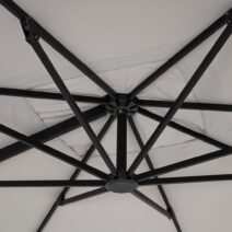 Ombrellone a sospensione VEGA con palo in alluminio e telo grigio 3x3