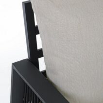 Set salotto CAPTIVA con 1 divano, 2 poltrone e 1 tavolino in alluminio antracite e textilene tortora