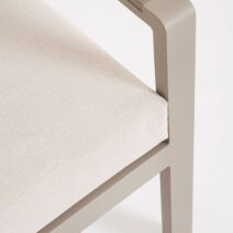 Set salotto ELNA con 1 divano, 2 poltrone e 1 tavolino in alluminio tortora con inserti in polywood