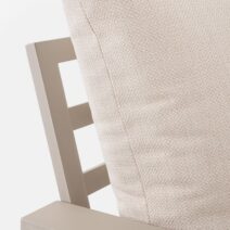 Set salotto CAPTIVA con 1 divano, 2 poltrone e 1 tavolino in alluminio tortora e textilene tortora
