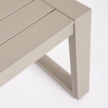 Set salotto CAPTIVA con 1 divano, 2 poltrone e 1 tavolino in alluminio tortora e textilene tortora