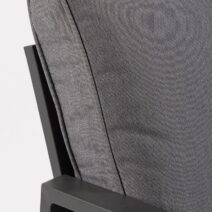 Set salotto HILDE con 1 divano, 2 poltroncine e 1 tavolino in alluminio antracite, con cuscini