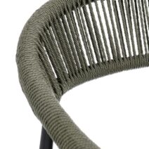 Set di 4 sedie JANDIA in alluminio antracite e fibre intrecciate verdi, impilabili