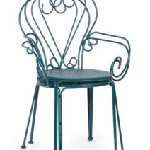 Set di 4 sedie ETIENNE in acciaio blu impilabili
