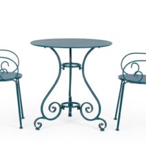 Set di 4 sedie ETIENNE in acciaio blu impilabili