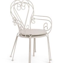 Set di 4 sedie ETIENNE in acciaio beige impilabili