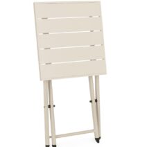 Tavolino TAYLOR in alluminio bianco, pieghevole