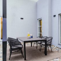 Tavolo fisso MASON in ceramica e struttura in alluminio antracite 220x100 cm