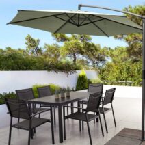 Tavolo fisso HILDE struttura alluminio antracite 130x68 cm