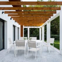 Tavolo fisso HILDE struttura alluminio bianca 130x68 cm