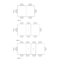 Tavolo CARRARA in legno, finitura grigio cemento e base in metallo verniciato antracite, allungabile 180×90 cm – 260×90 cm