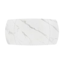 Tavolo BONIFACIO in ceramica bianco statuario e base in metallo verniciato nero, allungabile 120x88 cm - 180x88 cm