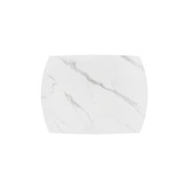 Tavolo BONIFACIO in ceramica bianco statuario e base in metallo verniciato nero, allungabile 120x88 cm - 180x88 cm