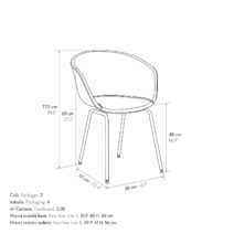 Set di 4 sedie COPENAGHEN rivestite in pelle antracite e gambe in metallo nero