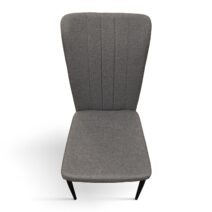 Set di 6 sedie AMSTERDAM in tessuto grigio e gambe in metallo nero