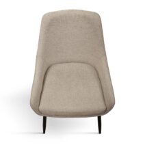 Set di sedie TALLINN in tessuto beige e gambe in metallo nero opaco, con braccioli