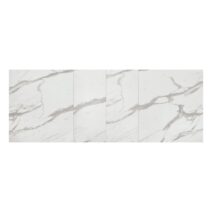 Tavolo CAMAIORE in legno, finitura bianco statuario e gambe a X in metallo bianco, allungabile 140x90 cm - 220x90 cm
