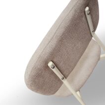 Set di 4 sedie BERLINO in tessuto beige e gambe in metallo beige