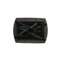 Tavolo BONIFACIO in ceramica nero Sahara e base in metallo verniciato nero, allungabile 120x88 cm - 180x88 cm
