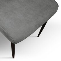 Set di 4 sedie LUBIANA in tessuto grigio e gambe in metallo nero opaco