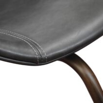 Set di 4 sedie COPENAGHEN rivestite in pelle antracite e gambe in metallo nero
