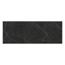Tavolo CALVI in ceramica, effetto marmo nero e base in metallo verniciato nero, allungabile 160x90 cm-240x90 cm
