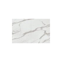 Tavolo LIPARI in legno, finitura bianco statuario e base bianca, allungabile 140x90 cm - 220x90 cm