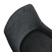 Set di sedie TALLINN in tessuto antracite e gambe in metallo nero opaco, con braccioli