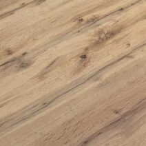 Tavolo CAMAIORE in legno, finitura rovere rustico e base a X in metallo bianco, allungabile 180×90 cm – 260×90 cm