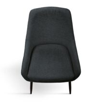 Set di sedie TALLINN in tessuto antracite e gambe in metallo nero opaco, con braccioli