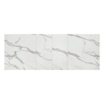 Tavolo FORTE DEI MARMI in legno, finitura bianco statuario e base in metallo bianco, allungabile 140x90 cm - 220x90 cm
