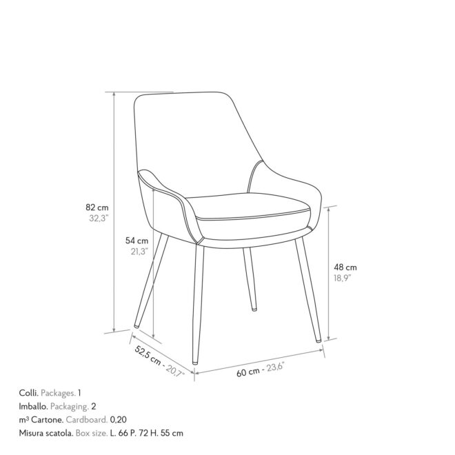Set di sedie TALLINN in tessuto antracite e gambe in metallo nero opaco, con braccioli