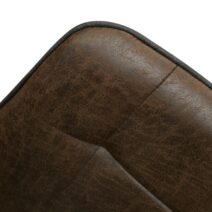 Set di sedie PARIGI in ecopelle castagna e gambe in metallo nero, con braccioli
