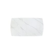 Tavolo BONIFACIO in ceramica bianco statuario e base in metallo verniciato nero, allungabile 140x90 cm - 200x90 cm