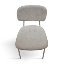 Set di 4 sedie BERLINO in tessuto grigio e gambe in metallo beige