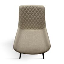 Set di 4 sedie VIENNA in tessuto beige e gambe in metallo nero