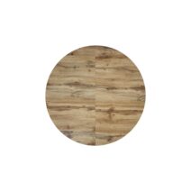 Tavolo rotondo ZARA in legno, finitura rovere rustico e gambe incrociate in metallo nero, allungabile Ø100xH75 cm - 140x100x75 cm