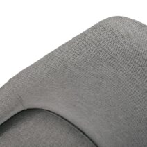 Set di sedie TALLINN in tessuto grigio e gambe in metallo nero opaco, con braccioli