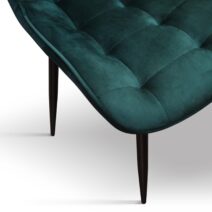 Set di 4 sedie BARCELLONA rivestite in velluto verde scuro e gambe in metallo nero