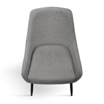 Set di sedie TALLINN in tessuto grigio e gambe in metallo nero opaco, con braccioli