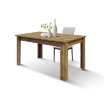 Tavolo ZAGABRIA in legno, finitura rovere rustico, allungabile 140x80 cm - 180x80 cm