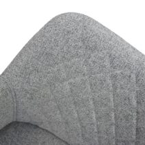 Set di sedie LISBONA in tessuto grigio e gambe in metallo nero, con braccioli