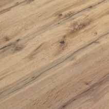 Tavolo CARRARA in legno, finitura rovere rustico e base in metallo verniciato bianco, allungabile 180×90 cm – 260×90 cm