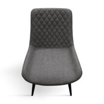 Set di 4 sedie VIENNA in tessuto grigio e gambe in metallo nero
