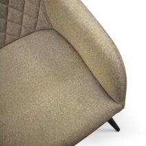 Set di sedie LISBONA in tessuto beige e gambe in metallo nero, con braccioli