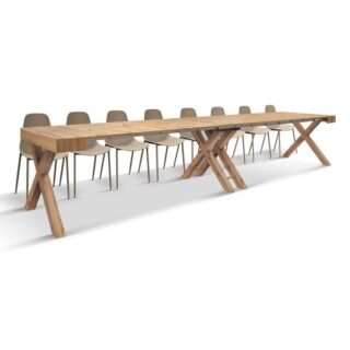 Consolle allungabile CASTIGLIONCELLO in legno effetto rovere rustico 45x90x76 - 402x90x76 cm