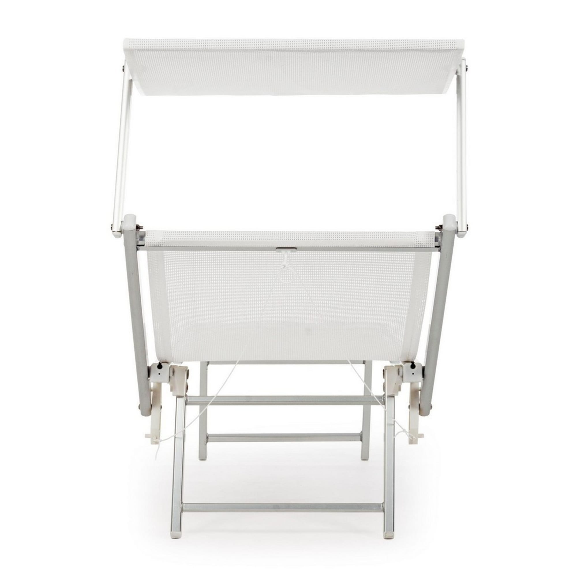 Set di 2 lettini prendisole TURQUETA in alluminio e textilene bianco, pieghevole