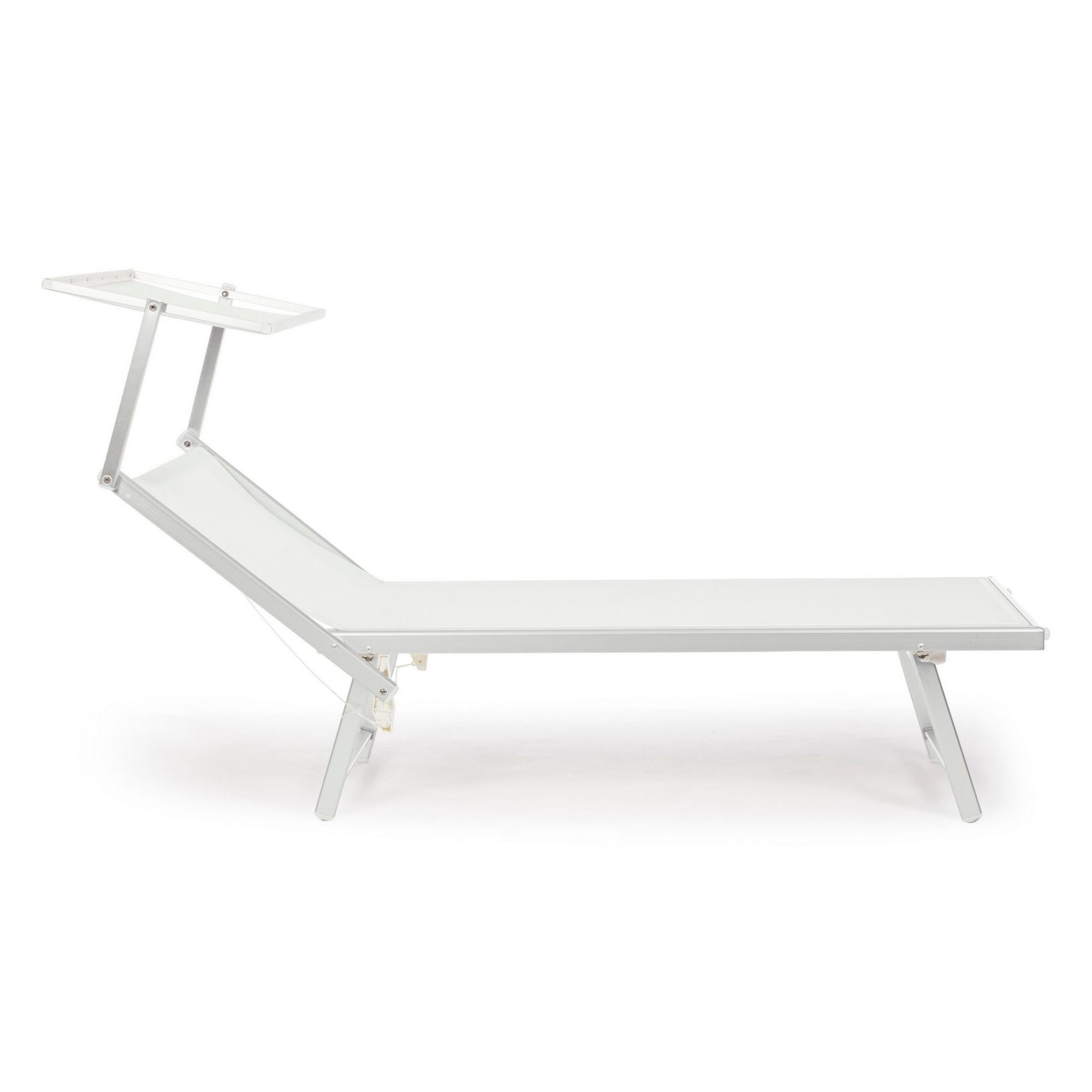 Set di 2 lettini prendisole TURQUETA in alluminio e textilene bianco, pieghevole