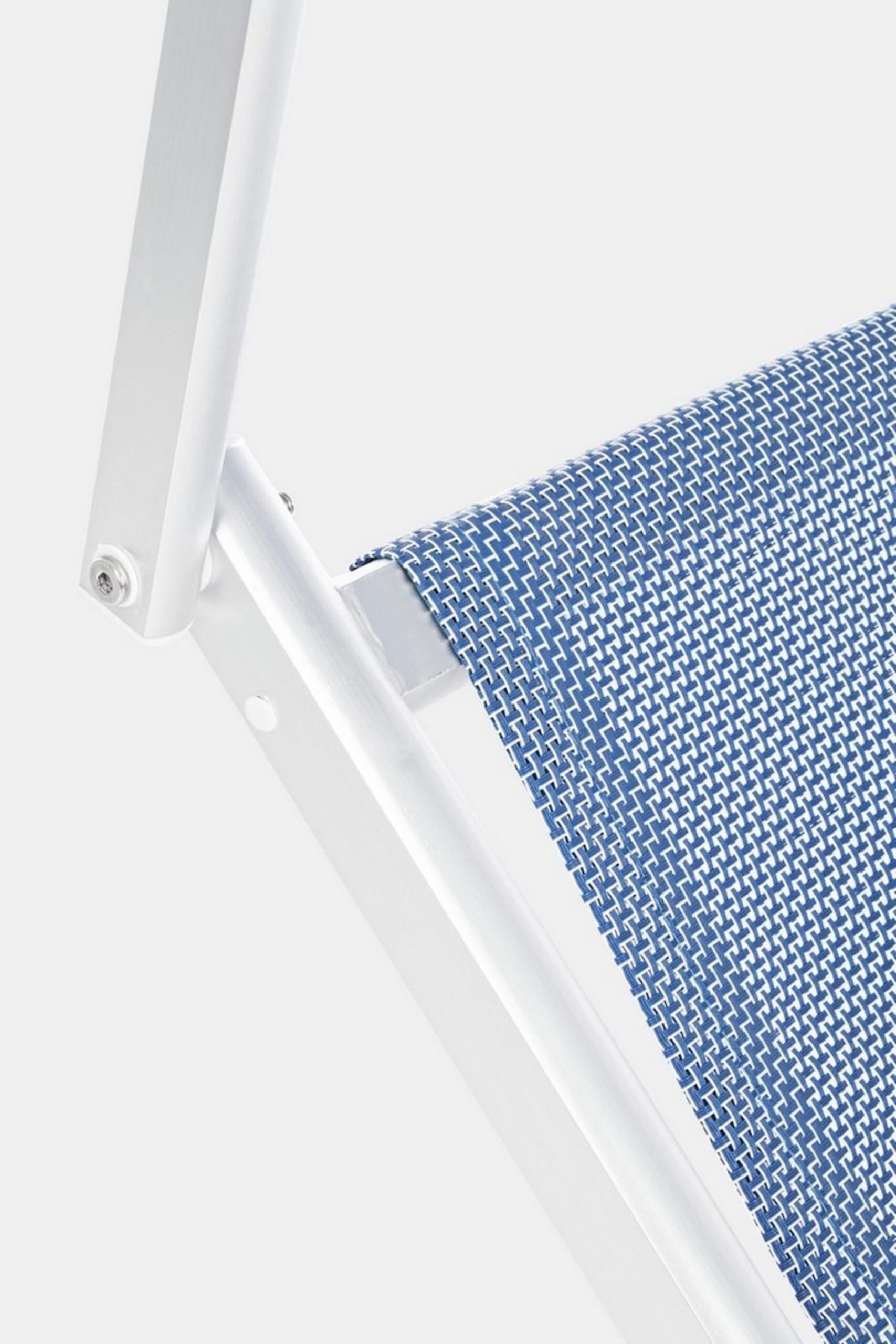 Set di 2 lettini prendisole TURQUETA in alluminio bianco e textilene blu, pieghevole