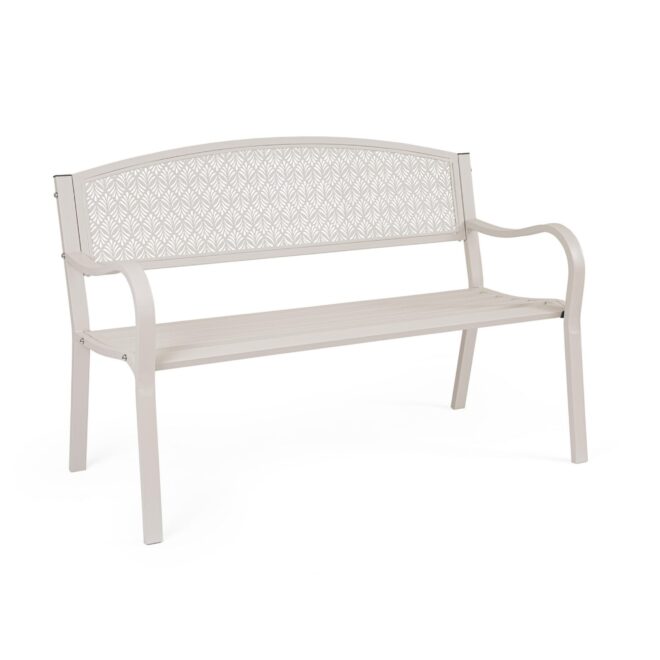 Panca LIZETTE a 2 posti in acciaio beige